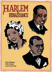 Harlem Musicians: Duke Ellington, Billie Holiday, Louis Armstrong postcard