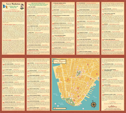 Walking tour on back of Lower Manhattan: A History map