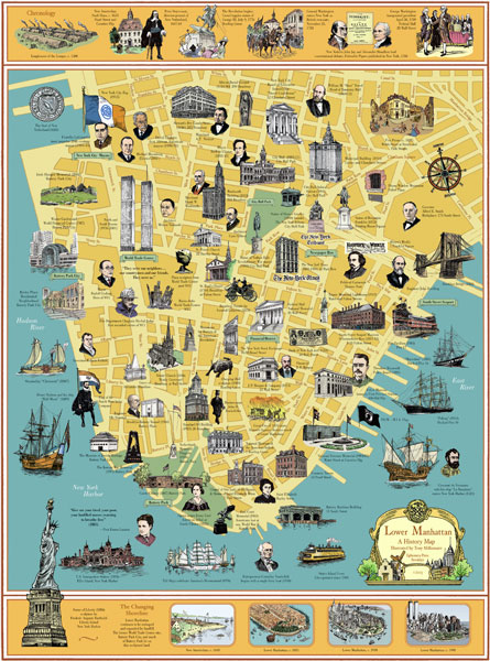 Lower Manhattan: A History folded map by Ephemera Press